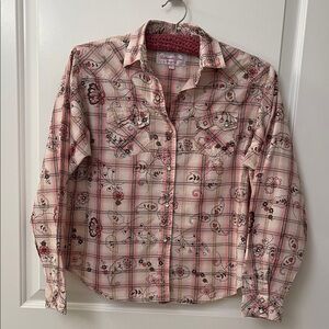 Panhandle Slim Pink and Cream Plaid Shirt
